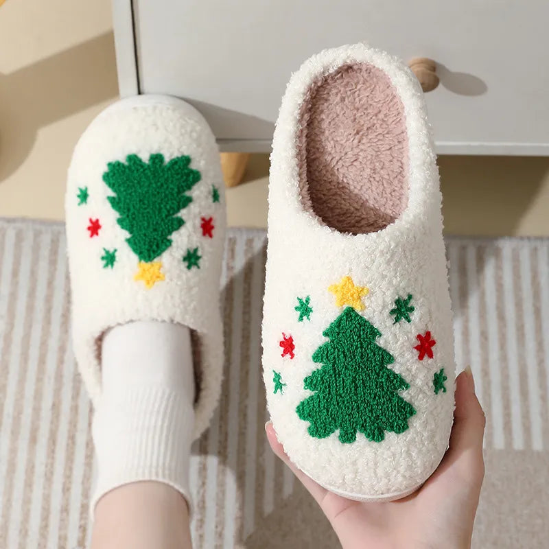 Santa Claus Slippers – Cozy Furry Christmas Shoes for Men & Women