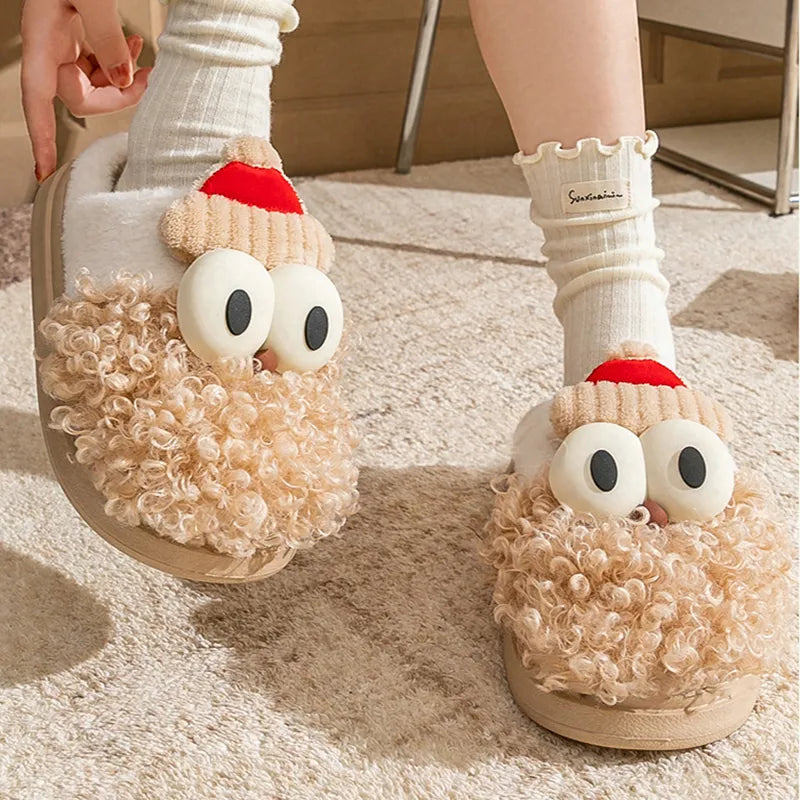 Cozy Santa Claus Slippers – Fuzzy Non-Slip Winter Home Shoes for Women & Men