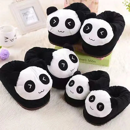Cute Panda Plush Slippers – Warm Winter Indoor House Shoes