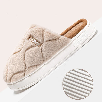 Couple Plush Winter Slippers | Cozy Warm Indoor House Shoes for Men & Women