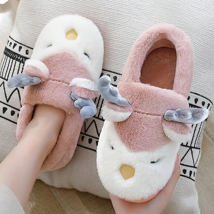 Cozy Christmas Reindeer Plush Slippers – Warm Winter House Shoes for Men & Women