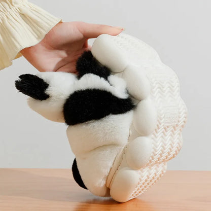 Kawaii Panda Plush Slippers – Soft Warm Indoor Winter House Shoes