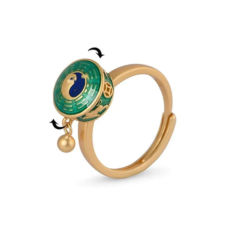 Yin Yang Rotating Anxiety Adjustable Ring