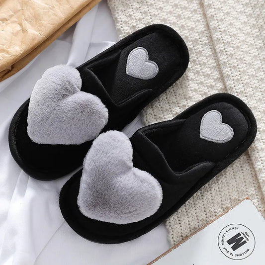 Warm Plush Love Slippers – Soft Valentine Home Shoes