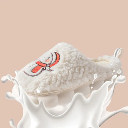 Cute Snowman Winter Slippers – Warm Plush Indoor Anti-Slip House Shoes