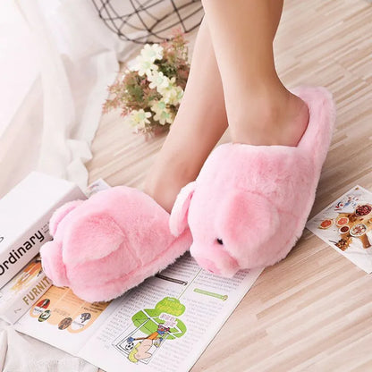Warm Plush House Slippers for Women Winter Indoor Shoes