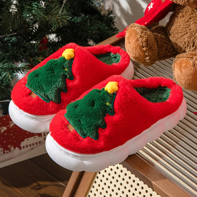 Cozy Christmas Slippers | Warm Plush Tree