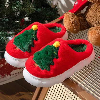 Cozy Christmas Slippers | Warm Plush Tree