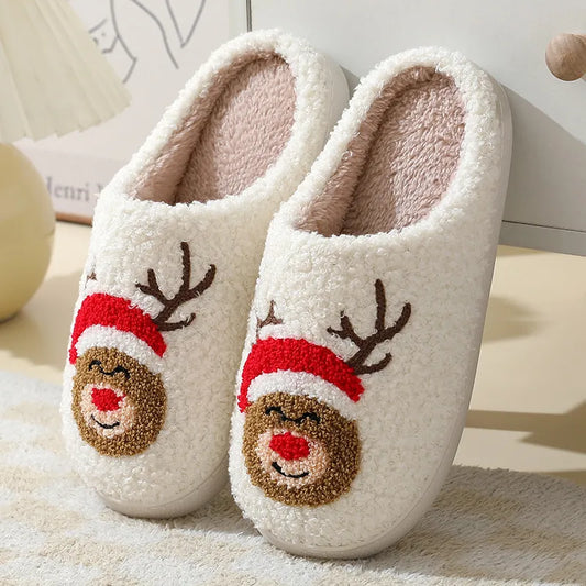 Santa Claus Slippers – Cozy Furry Christmas Shoes for Men & Women