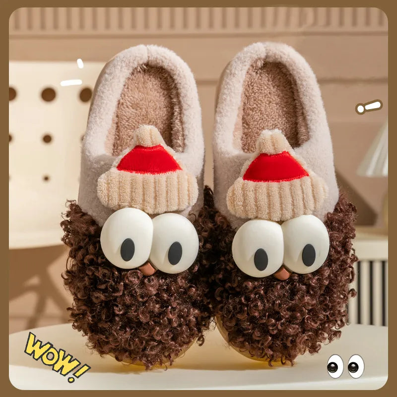 Cozy Santa Claus Slippers – Fuzzy Non-Slip Winter Home Shoes for Women & Men