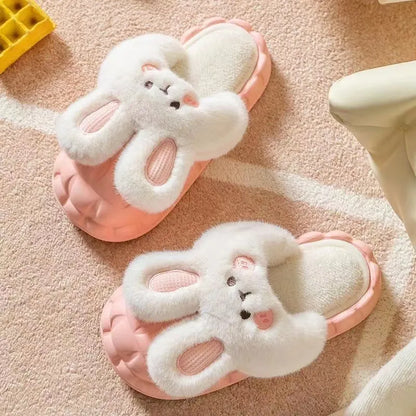 Rabbit Fuzzy Slippers | Cozy Washable Indoor Winter Slippers