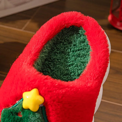 Cozy Christmas Slippers | Warm Plush Tree