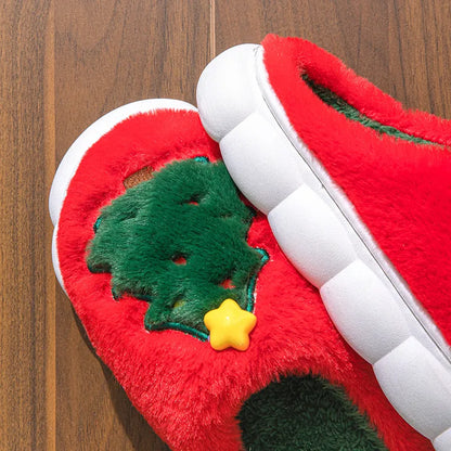 Cozy Christmas Slippers | Warm Plush Tree