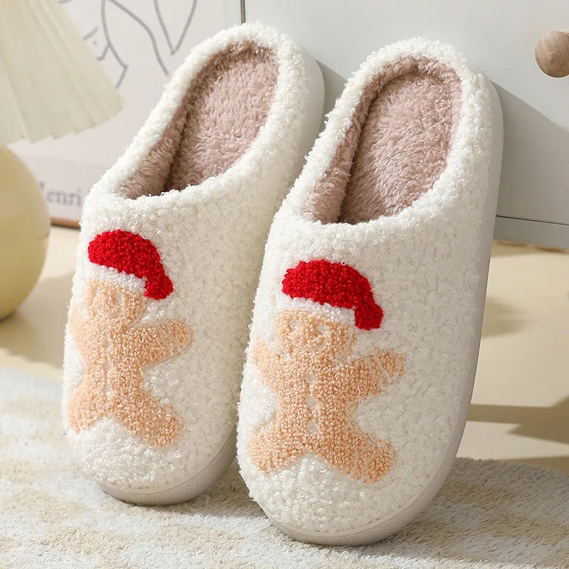 Santa Claus Slippers – Cozy Furry Christmas Shoes for Men & Women