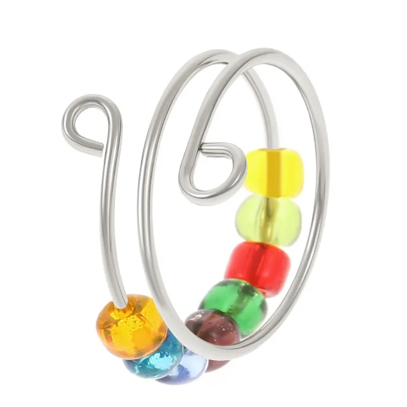 Rainbow Bead Fidget Anxiety Ring