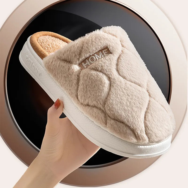 Couple Plush Winter Slippers | Cozy Warm Indoor House Shoes for Men & Women