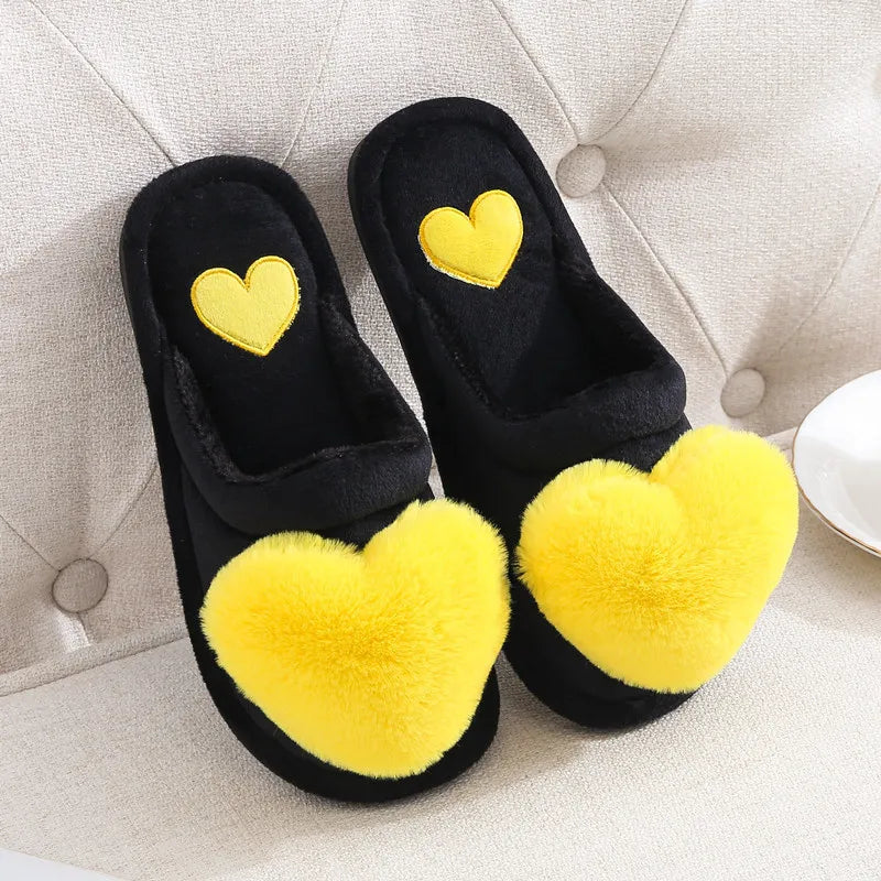 Warm Plush Love Slippers – Soft Valentine Home Shoes