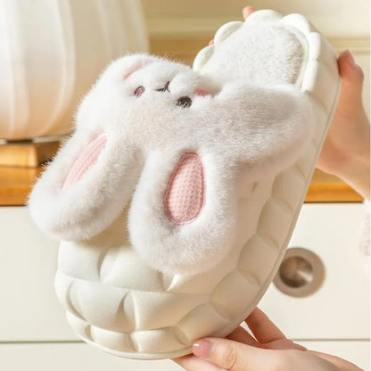 Rabbit Fuzzy Slippers | Cozy Washable Indoor Winter Slippers
