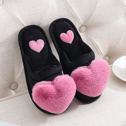 Warm Plush Love Slippers – Soft Valentine Home Shoes