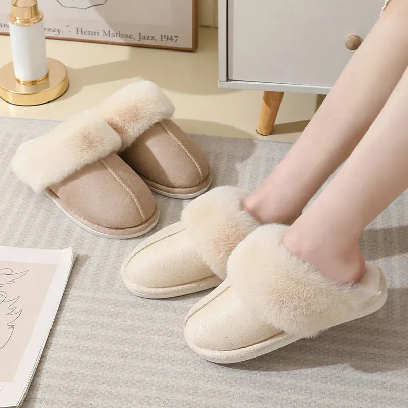 Women’s Winter Plush Slippers – Soft, Warm, Fuzzy Indoor Shoes