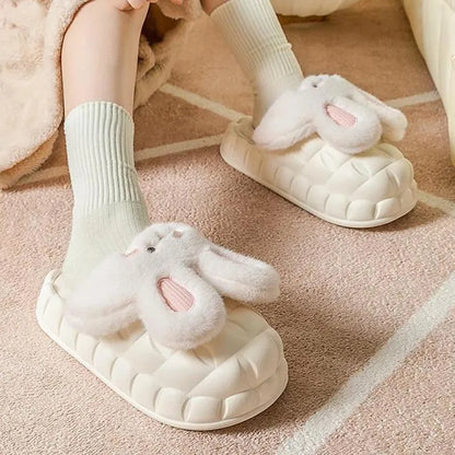 Rabbit Fuzzy Slippers | Cozy Washable Indoor Winter Slippers