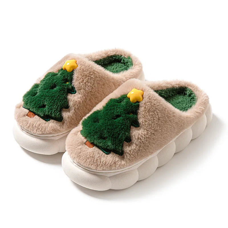Cozy Christmas Slippers | Warm Plush Tree