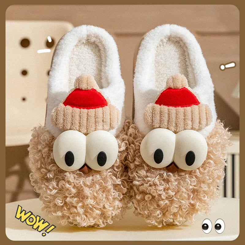 Cozy Santa Claus Slippers – Fuzzy Non-Slip Winter Home Shoes for Women & Men