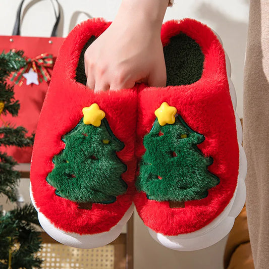 Cozy Christmas Slippers | Warm Plush Tree