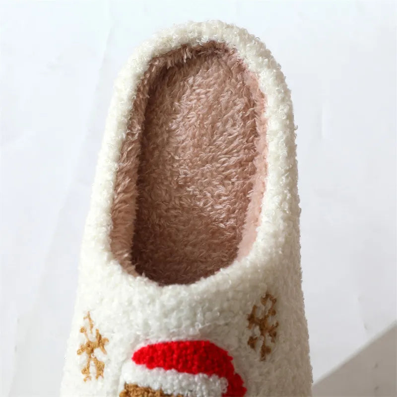 Christmas Plush Slippers  – Warm Non-Slip Indoor Winter Shoes