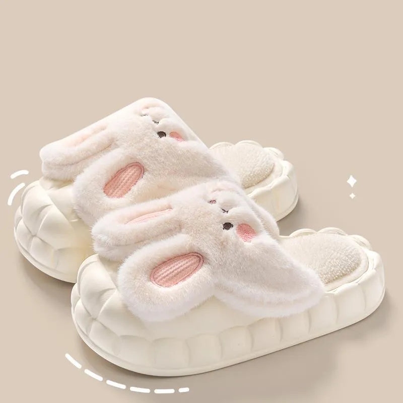 Rabbit Fuzzy Slippers | Cozy Washable Indoor Winter Slippers
