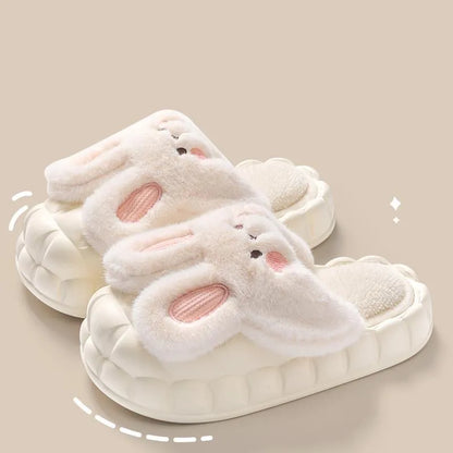 Rabbit Fuzzy Slippers | Cozy Washable Indoor Winter Slippers