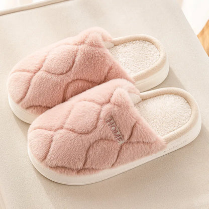 Couple Plush Winter Slippers | Cozy Warm Indoor House Shoes for Men & Women