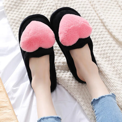 Warm Plush Love Slippers – Soft Valentine Home Shoes