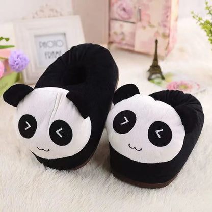 Cute Panda Plush Slippers – Warm Winter Indoor House Shoes