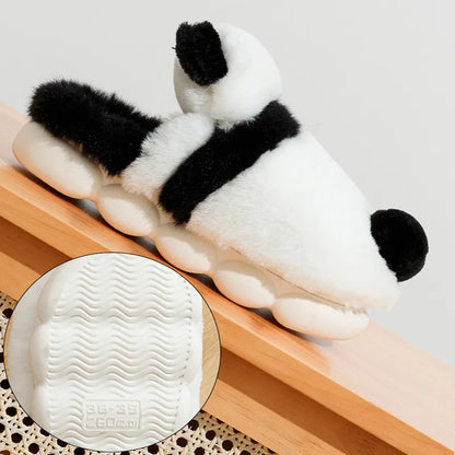 Kawaii Panda Plush Slippers – Soft Warm Indoor Winter House Shoes
