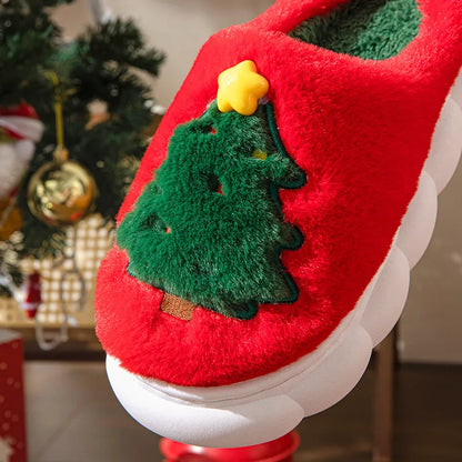 Cozy Christmas Slippers | Warm Plush Tree
