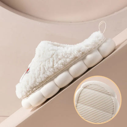 Cute Snowman Winter Slippers – Warm Plush Indoor Anti-Slip House Shoes