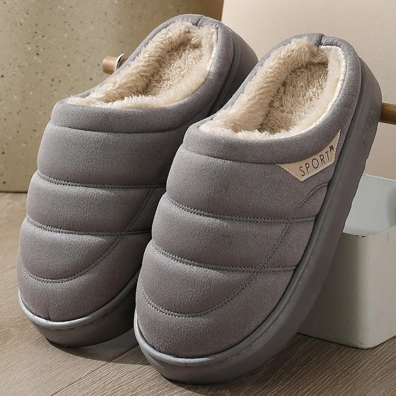 Unisex Plush Winter House Slippers – Warm, Soft & Non-Slip