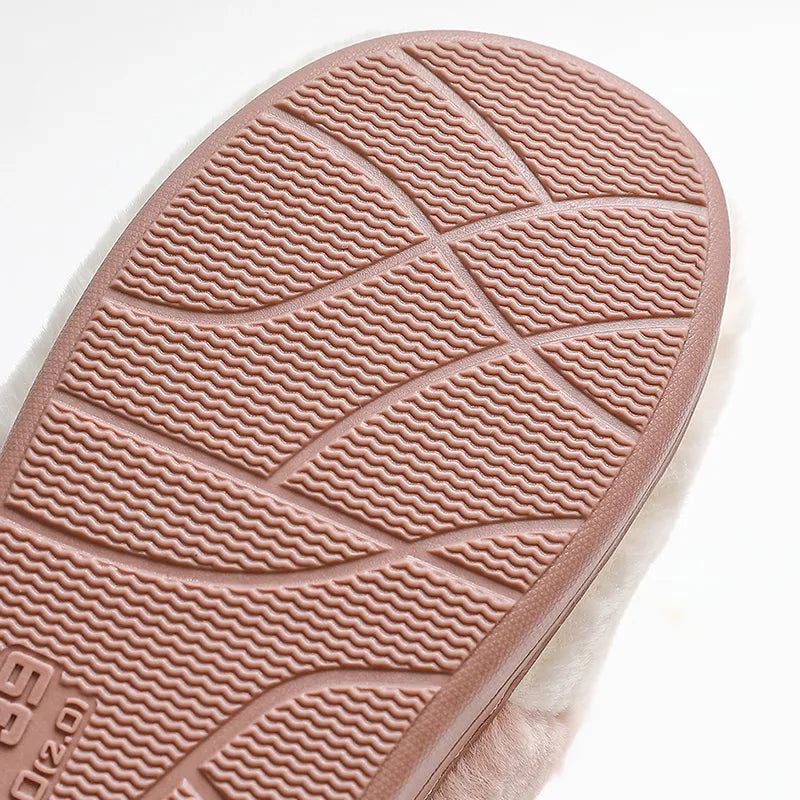 Cozy Christmas Reindeer Plush Slippers – Warm Winter House Shoes for Men & Women