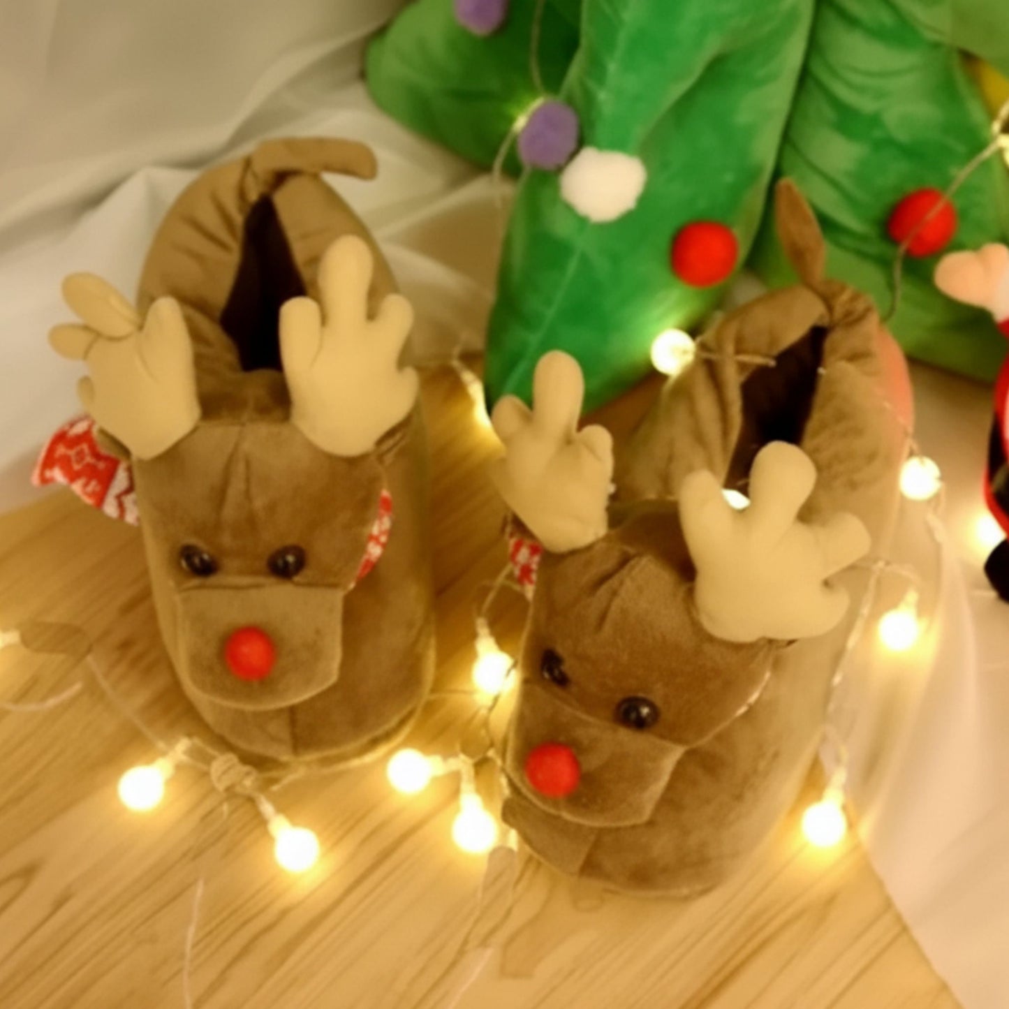 Christmas Reindeer Slippers | Cute & Cozy Holiday House Slippers