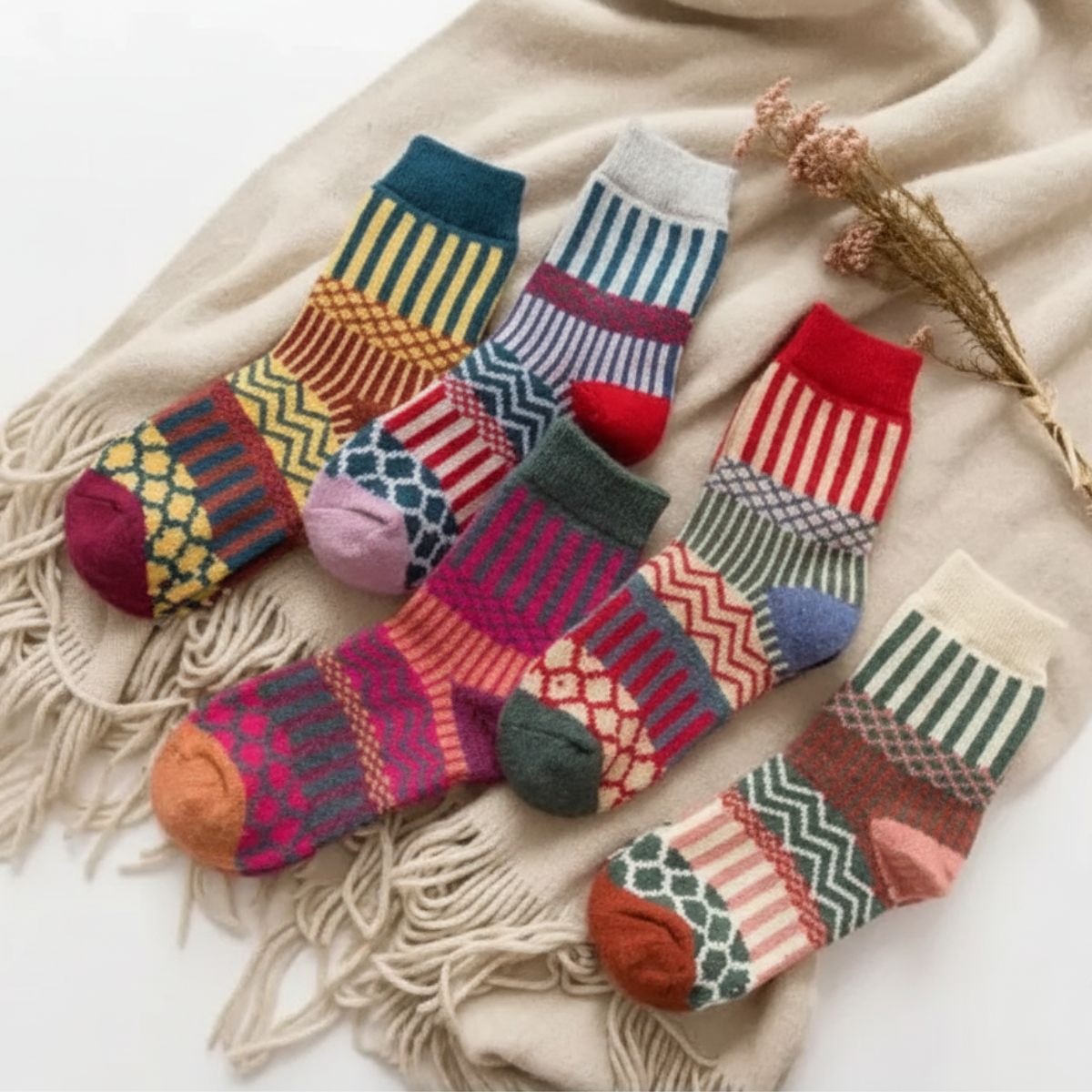 5-Pack Women’s Warm Winter Socks – Soft & Comfortable