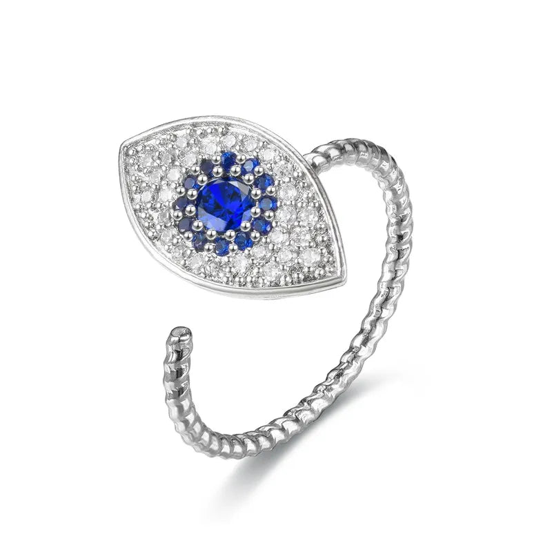 Angel Eye Flower Spinner Anxiety Ring