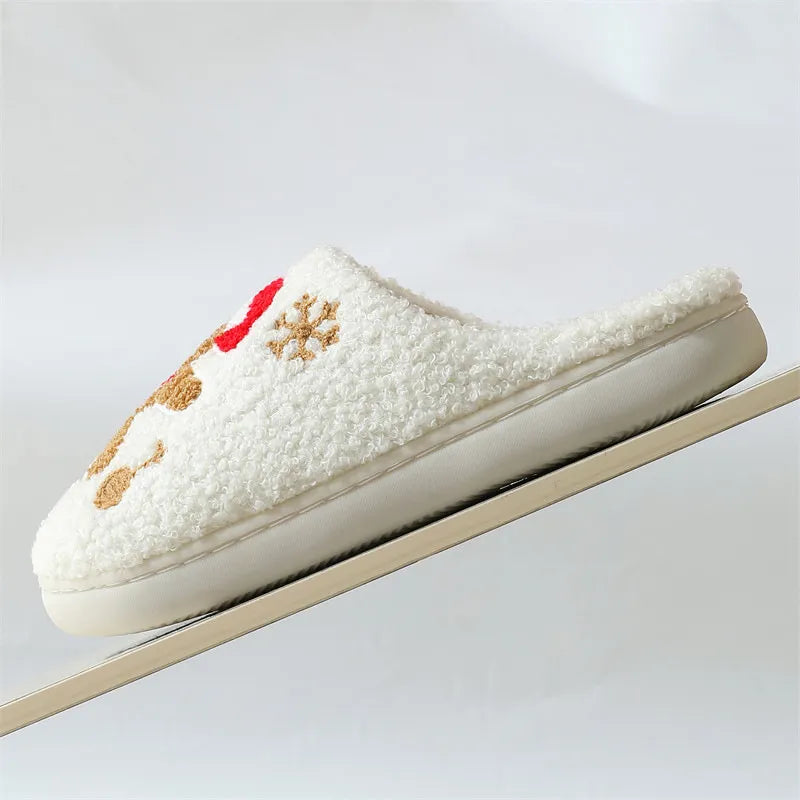Christmas Plush Slippers  – Warm Non-Slip Indoor Winter Shoes