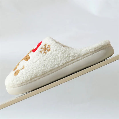 Christmas Plush Slippers  – Warm Non-Slip Indoor Winter Shoes