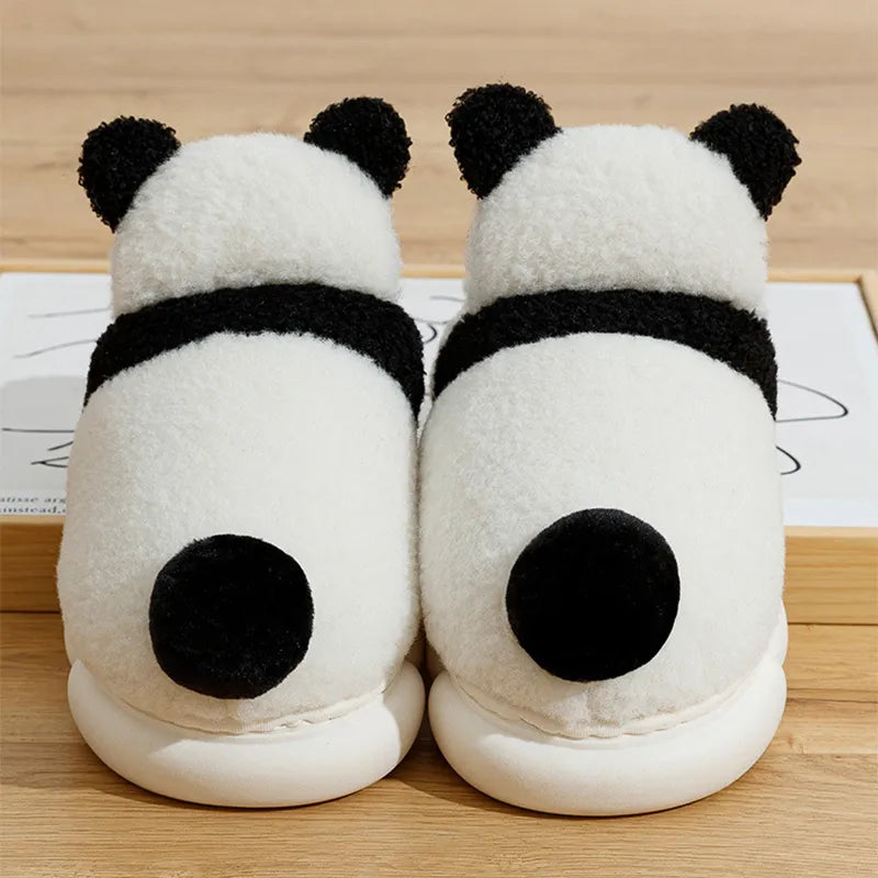 Kawaii Panda Plush Slippers – Soft Warm Indoor Winter House Shoes