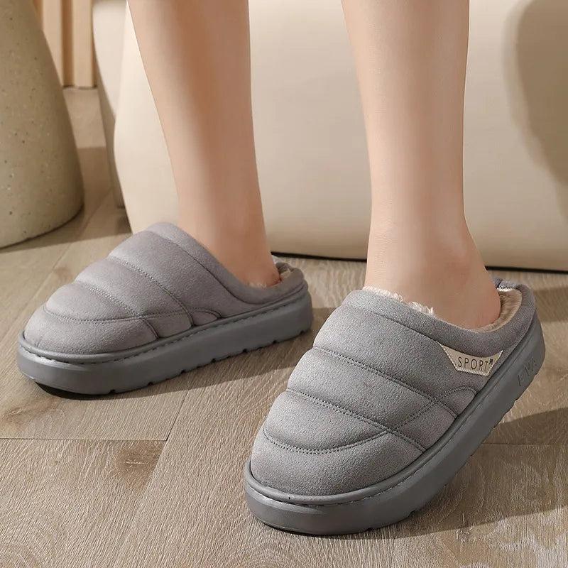 Unisex Plush Winter House Slippers – Warm, Soft & Non-Slip
