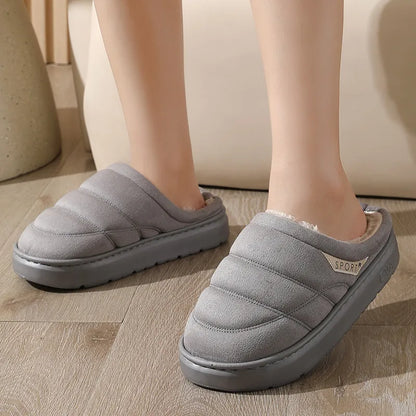Unisex Plush Winter House Slippers – Warm, Soft & Non-Slip