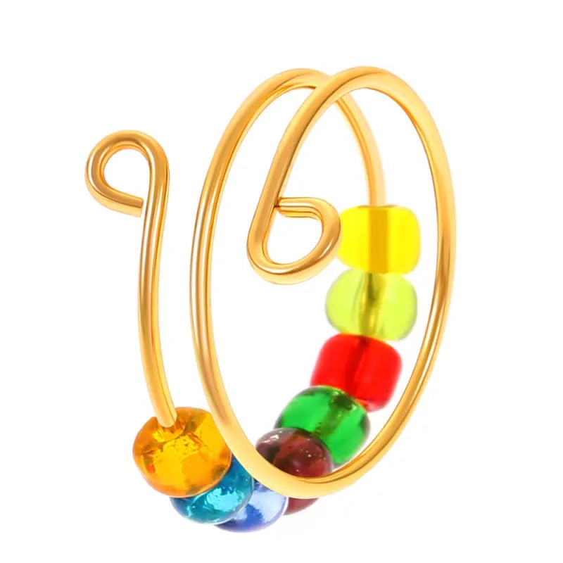 Rainbow Bead Fidget Anxiety Ring