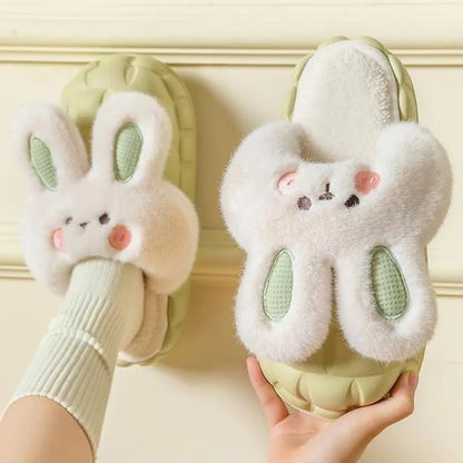 Rabbit Fuzzy Slippers | Cozy Washable Indoor Winter Slippers