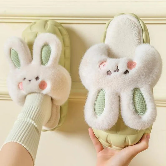 Rabbit Fuzzy Slippers | Cozy Washable Indoor Winter Slippers